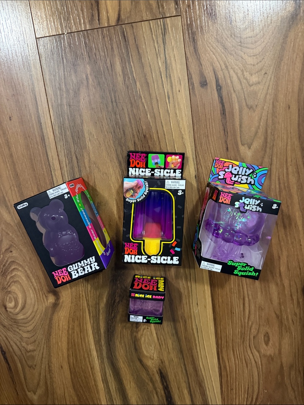 Purple Kids Toy Set – Gummy Bear, Nice-Sicle & Jolly Squish 100% authentic